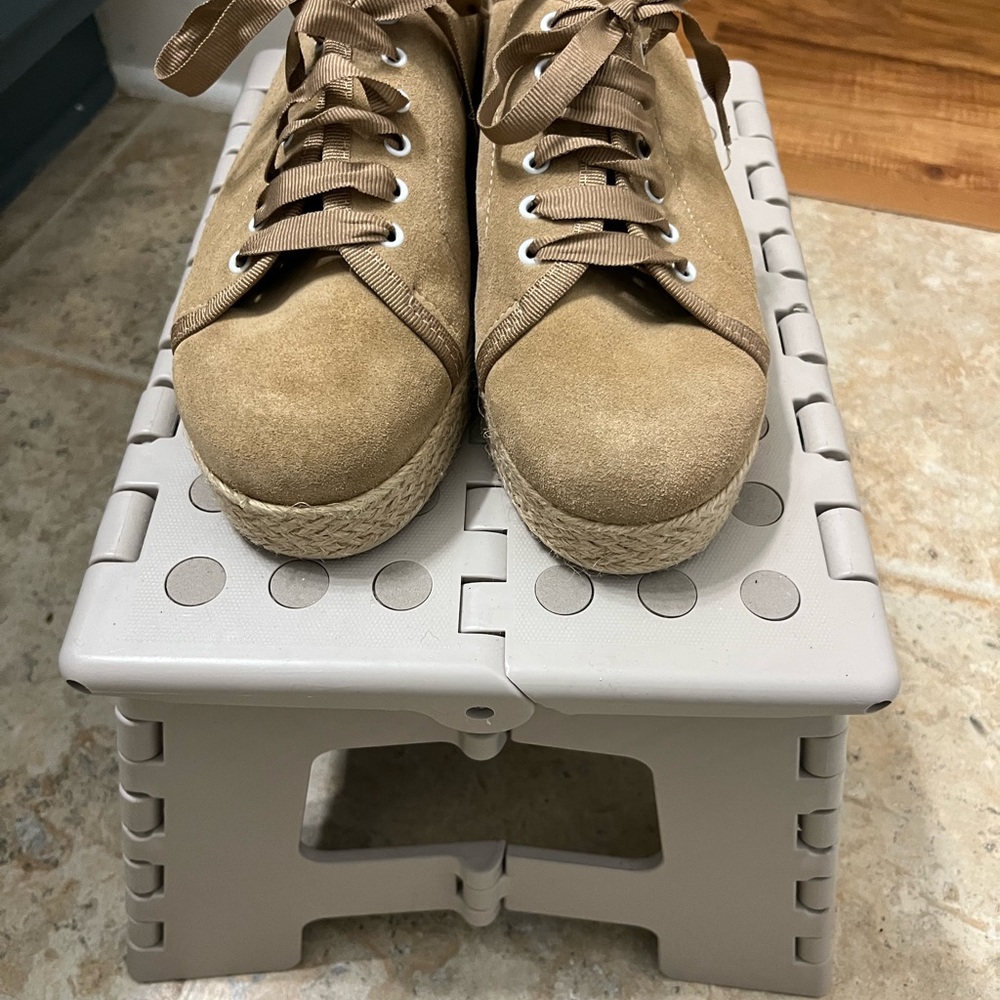 Tan Suede Sundance Sneakers with Ribbon Laces ( made in Italy )